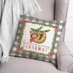 Merry Slothmas 18x18 Throw Pillow -Michaels Store D518173S 2