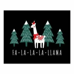 Caroling Llama 10x8 Tabletop Canvas