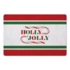 Holly Jolly Candycane Green Red 27x18 Floor Mat