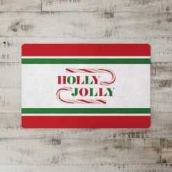 Holly Jolly Candycane Green Red 27x18 Floor Mat 5 Holly Jolly Candycane Green Red 27x18 Floor Mat -Michaels Store D518196S 2