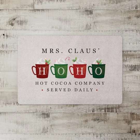 Mrs Claus Hoho Cocoa 27x18 Floor Mat 3 Mrs Claus Hoho Cocoa 27x18 Floor Mat - Image 3