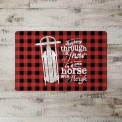 Open Sleigh Buffalo Print 27x18 Floor Mat 5 Open Sleigh Buffalo Print 27x18 Floor Mat -Michaels Store D518210S 2