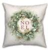 Noel Wreath 18x18 Throw Pillow