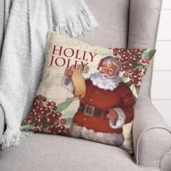 Holly Jolly Santa 18x18 Throw Pillow -Michaels Store D518215S 2