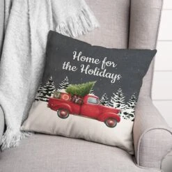 Home Holidays Truck 18x18 Throw Pillow -Michaels Store D518218S 2