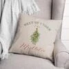 Meet Under Mistletoe 18x18 Throw Pillow