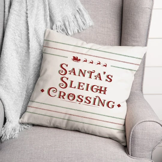 Santas Sleigh Crossing 18x18 Throw Pillow 1 Santas Sleigh Crossing 18x18 Throw Pillow