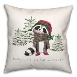 Baby Cold Outside Raccoon 18x18 Throw Pillow 5 Baby Cold Outside Raccoon 18x18 Throw Pillow -Michaels Store D518224S 2
