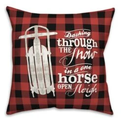 One Horse Open Sleigh 18x18 Throw Pillow -Michaels Store D518228S 2