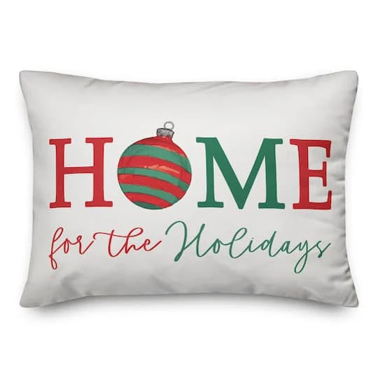 Home For Holidays Ornament 14x20 Throw Pillow 1 Home For Holidays Ornament 14x20 Throw Pillow