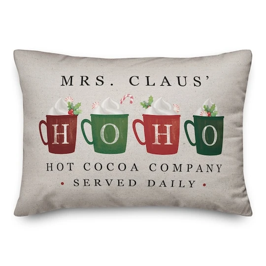 Mrs Claus Hoho Cocoa 14x20 Throw Pillow 2 Mrs Claus Hoho Cocoa 14x20 Throw Pillow - Image 2