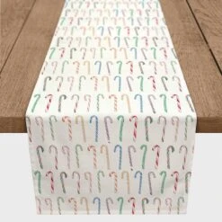 Candy Cane Pattern 16x90 Poly Twill Table Runner -Michaels Store D518244S 2