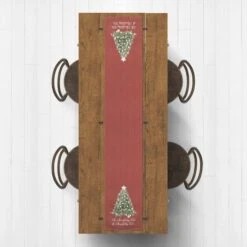 90" Oh Christmas Tree On Red Table Runner -Michaels Store D518247S 1