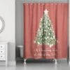 Designs Direct Oh Christmas Tree On Red 71" X 74" Shower Curtain