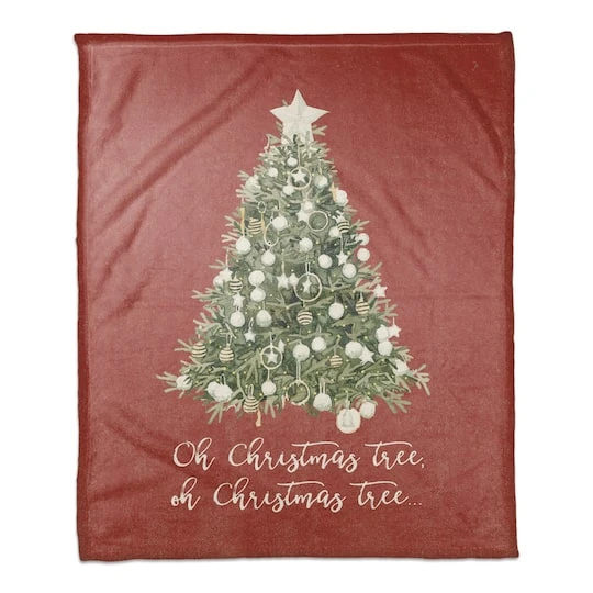 Oh Christmas Tree Coral Fleece Throw 2 Oh Christmas Tree Coral Fleece Throw - Image 2