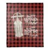 One Horse Open Sleigh 50x60 Coral Fleece Blanket