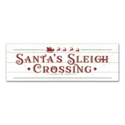 Santas Sleigh Crossing Wood 36x12 Canvas Wall Art