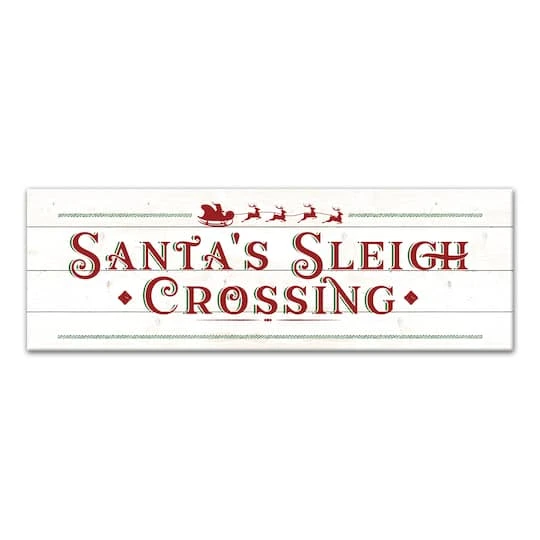 Santas Sleigh Crossing Wood 36x12 Canvas Wall Art 1 Santas Sleigh Crossing Wood 36x12 Canvas Wall Art