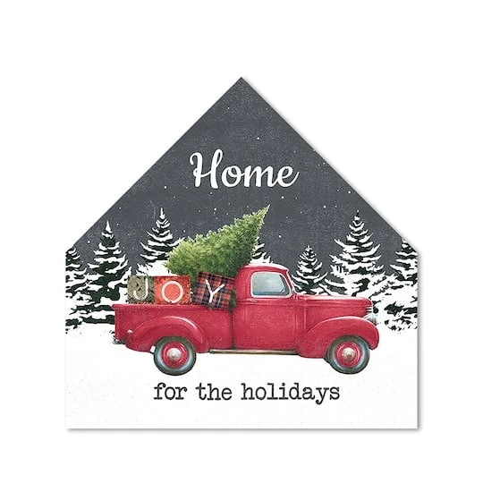Home Holidays Truck 17x17 House Shaped Canvas 1 Home Holidays Truck 17x17 House Shaped Canvas