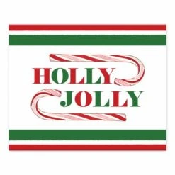 Holly Jolly Candy Cane 10x8 Tabletop Canvas