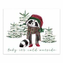 Baby Cold Outside Raccoon 10x8 Tabletop Canvas