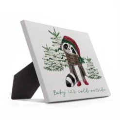 Baby Cold Outside Raccoon 10x8 Tabletop Canvas -Michaels Store D518298S 2