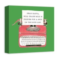 Christmas Typewriter Canvas Wall Art -Michaels Store D518300S 2