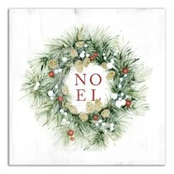 Christmas Wreath Noel Canvas Wall Art