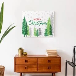 Merry Christmas Forest Canvas Wall Art -Michaels Store D518306S 5
