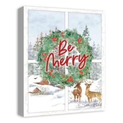 Be Merry Winter Window 16x20 Canvas Wall Art -Michaels Store D518309S 2