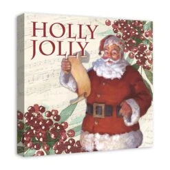 Holly Jolly Santa 20x20 Canvas Wall Art -Michaels Store D518310S 2