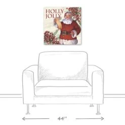 Holly Jolly Santa 20x20 Canvas Wall Art -Michaels Store D518310S 4