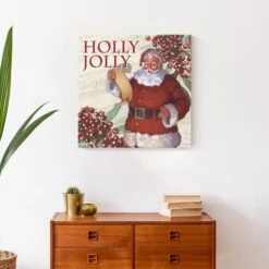 Holly Jolly Santa 20x20 Canvas Wall Art -Michaels Store D518310S 5
