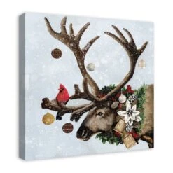 Festive Reindeer 24x24 Canvas Wall Art -Michaels Store D518311S 2