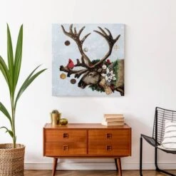 Festive Reindeer 24x24 Canvas Wall Art -Michaels Store D518311S 5