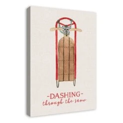 Dashing Snow Sled 20x30 Canvas Wall Art -Michaels Store D518328S 2