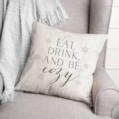 Eat Drink Be Cozy 18x18 Throw Pillow -Michaels Store D518351S 2