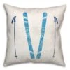 Let It Snow Skis18x18 Throw Pillow