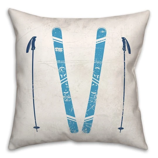 Let It Snow Skis18x18 Throw Pillow 1 Let It Snow Skis18x18 Throw Pillow
