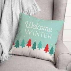 Welcome Winter Retro Forest 18x18 Throw Pillow -Michaels Store D518359S 2