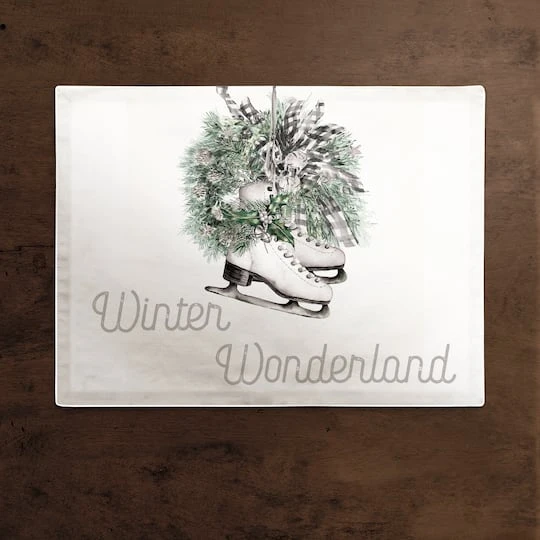 Wreath Winter Wonderland 18x14 Poly Twill Placemat 3 Wreath Winter Wonderland 18x14 Poly Twill Placemat - Image 3