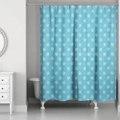 Simple Snowflake Shower Curtain -Michaels Store D518386S 2