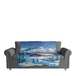 Arctic Nighttime Cabin 50x60 Coral Fleece Blanket -Michaels Store D518393S 3