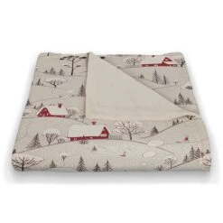 Snowy Village 50x60 Coral Fleece Blanket -Michaels Store D518394S 2
