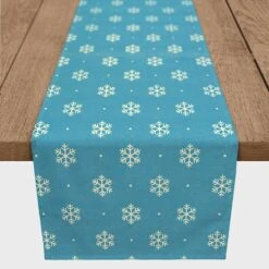 Simple Snowflake Blue 16x72 Poly Twill Table Runner 6 Simple Snowflake Blue 16x72 Poly Twill Table Runner -Michaels Store D518400S 2