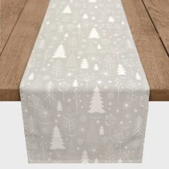 Winter Tree Soft Gray 16x72 Poly Twill Table Runner 6 Winter Tree Soft Gray 16x72 Poly Twill Table Runner -Michaels Store D518404S 2