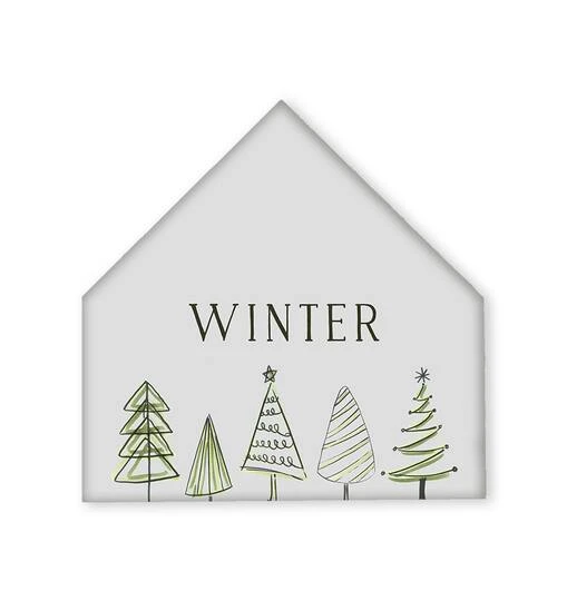 Tree Doodle Winter 12x12 House Shaped Canvas 2 Tree Doodle Winter 12x12 House Shaped Canvas - Image 2