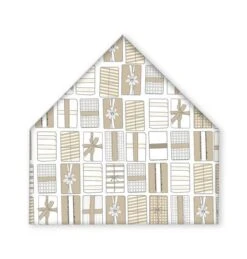 Neutral Gift Boxes 17x17 House Shaped Canvas