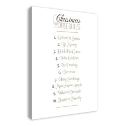 Christmas House Rules Canvas Wall Art -Michaels Store D518453S 2