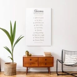 Christmas House Rules Canvas Wall Art -Michaels Store D518453S 4